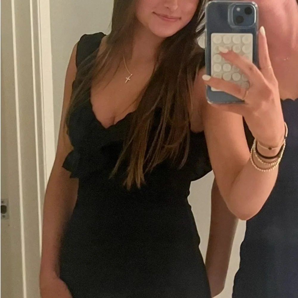 White Fox Boutique Black Ruffle Mini Dress - Picture 3 of 3